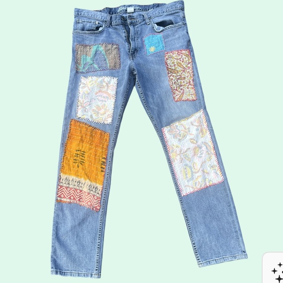 Eddie Bauer Patchwork Blue Jeans - Picture 1 of 6
